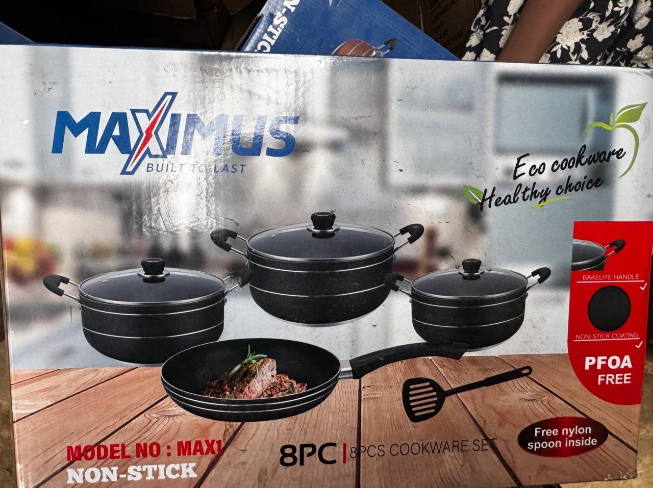 img_7039 MAXIMUS NONSTICK POT WITH FRYPAN AND SPOON SIZE 18,20,22CM&22CM FRYPAN MAX 01 - Image 1