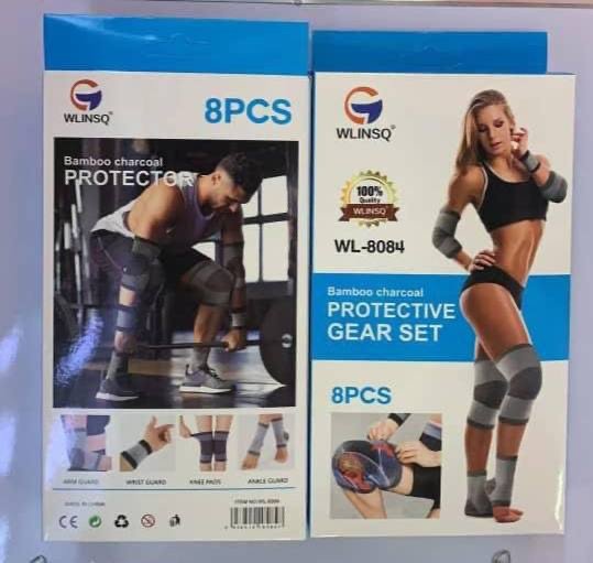 img_6219 8PC PROTECTIVE BRACE SUPPORT SET(Knee,Ankle,Elbow and Wrist) - Image 1