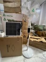 16INCHES QUALITY TRIFONE SOLAR RECHARGEABLE STANDING FAN WITH REMOTE CONTROL AND BULB - Image 3
