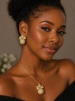 QUALITY NON TARNISH LUXURY SUNGOLD FASHION EARRING AND PENDANT SET DESIGN 3(doesn’t come with chain)