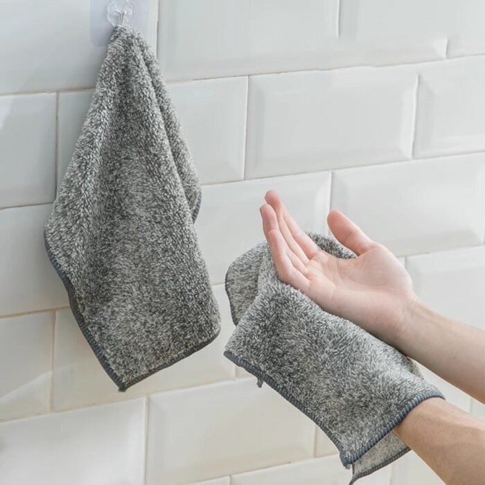 10PC GREY BAMBOO WATER ADSORBENT PIL RESISTANT KITCHEN DISH TOWEL 2026 - Image 2