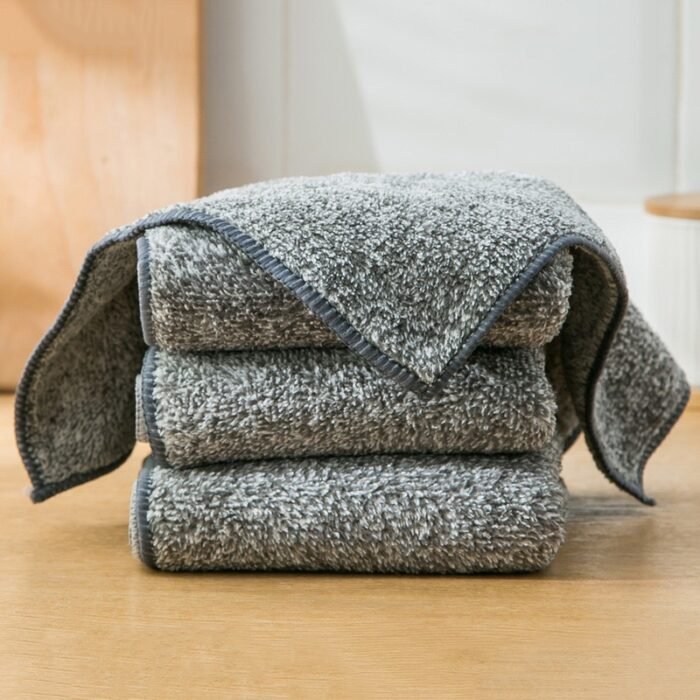 10PC GREY BAMBOO WATER ADSORBENT PIL RESISTANT KITCHEN DISH TOWEL 2026 - Image 3