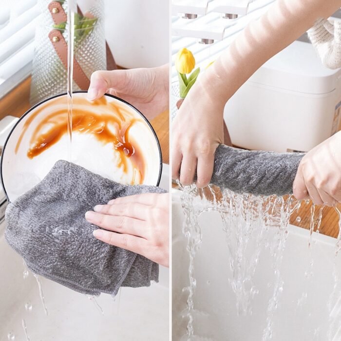 10PC GREY BAMBOO WATER ADSORBENT PIL RESISTANT KITCHEN DISH TOWEL 2026 - Image 4