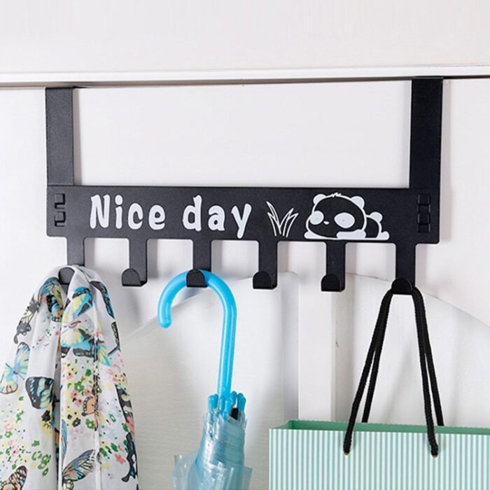 6 SLOT NICE DAY STRONG QUALITY OVER THE DOOR MULTIPURPOSE RACK/HANGER(WHITE/BLACK) - Image 2