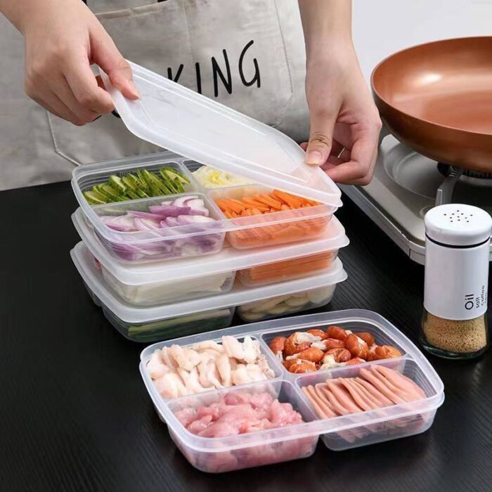 4 COMPARTMENT FOOD/FRUIT/SNACK  FRIDGE STORAGE BOX 2026Can serve as a fruit or snack plate for your kids to school - Image 2