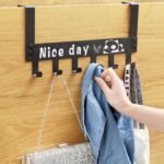 6 SLOT NICE DAY STRONG QUALITY OVER THE DOOR MULTIPURPOSE RACK/HANGER(WHITE/BLACK) - Image 3