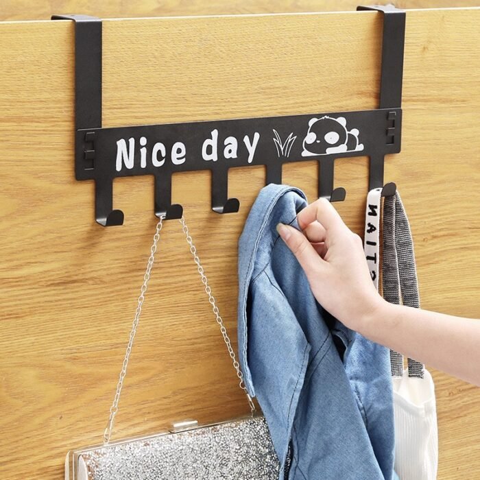 6 SLOT NICE DAY STRONG QUALITY OVER THE DOOR MULTIPURPOSE RACK/HANGER(WHITE/BLACK) - Image 3
