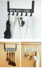 6 SLOT NICE DAY STRONG QUALITY OVER THE DOOR MULTIPURPOSE RACK/HANGER(WHITE/BLACK) - Image 8