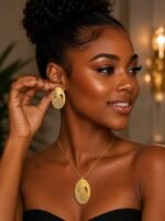 QUALITY NON TARNISH LUXURY SUNGOLD FASHION EARRING AND PENDANT SET DESIGN 5 (doesn’t come with chain)