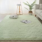 100*120CM QUALITY DECOR  PLAIN PLUSH FLUFFY ROUND RABBIT FUR RUG FOR LIVING ROOM AESTHETICS
