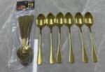 6PC QUALITY SHORT LENGTH GOLD CUTLERY SET(GOLD SPOON,GOLD FORK) - Image 2