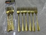 6PC QUALITY SHORT LENGTH GOLD CUTLERY SET(GOLD SPOON,GOLD FORK)