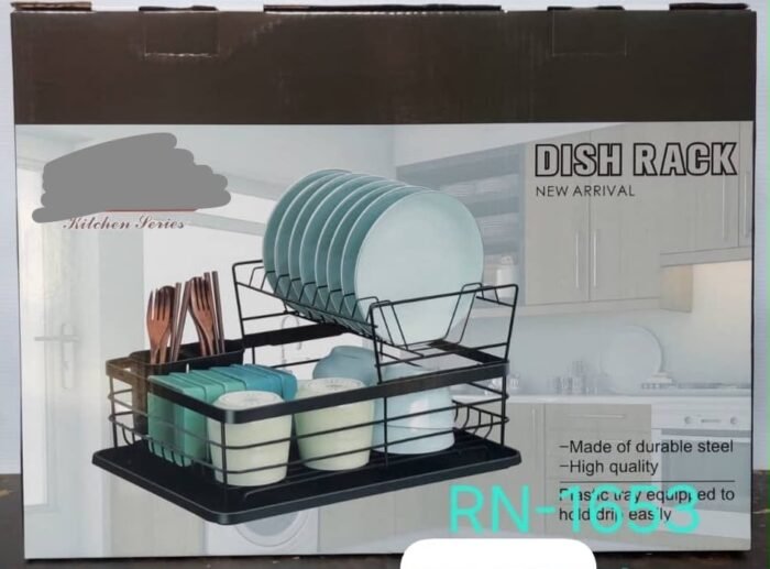 FANCY QUALITY DOUBLE STEP DISH RACK WITH CUP AND SPOON HOLDER DESIGN 3 - Image 3
