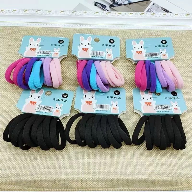img_2353-3 10pc seamless rubber band head rope high elastic hair rope hair band - Image 1
