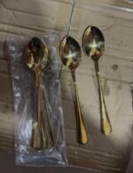 6PC QUALITY SHORT LENGTH GOLD CUTLERY SET(GOLD SPOON,GOLD FORK) - Image 4