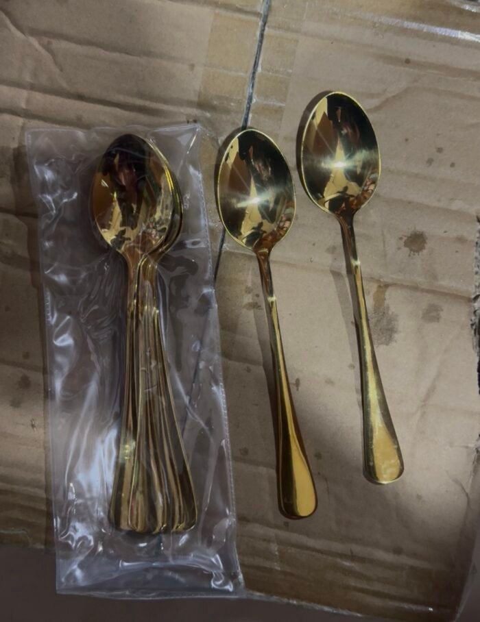 6PC QUALITY SHORT LENGTH GOLD CUTLERY SET(GOLD SPOON,GOLD FORK) - Image 4
