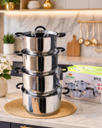 8PC HOFFNER HF-0804 QUALITY STAINLESS STEEL COOKWARE SET POT SIZE 20,22,24,26CM