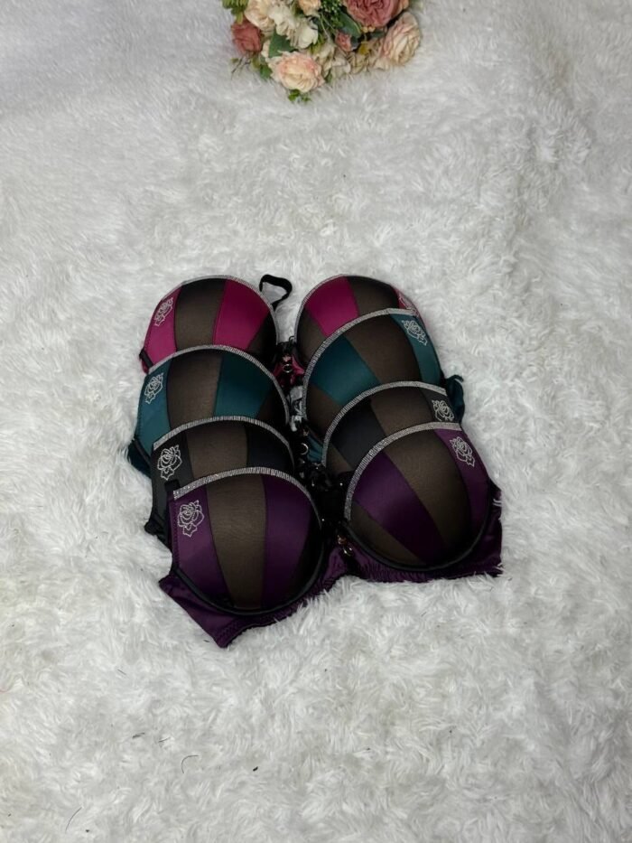 HIS.W QUALITY SILKY STONED PADDED BRA/BRASSIERE DESIGN 02 - Image 3