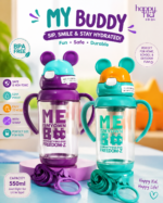 500ML MOTHER CARE KIDS CARTON SIPPY WATER BOTTLE WITH STRAW AND 2 REPLACEABLE HANDLE(Comes in a big color box)