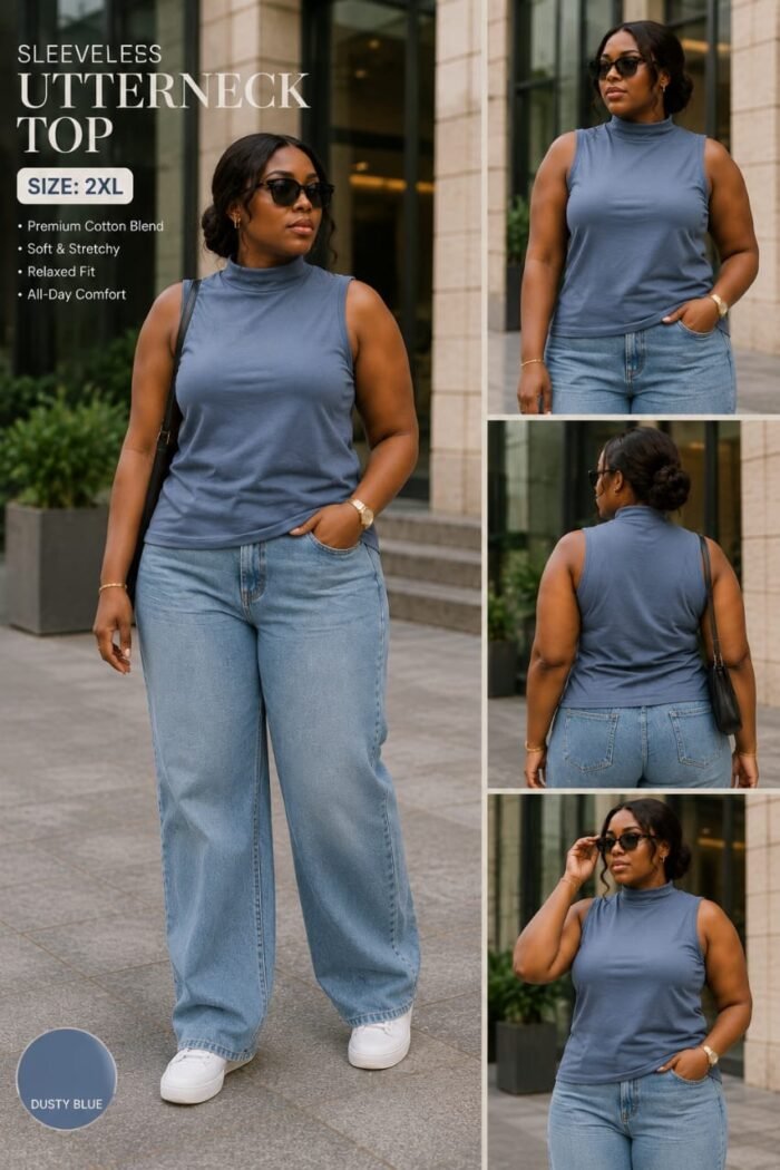 TIMELESS SLEEVELESS UTTERNECK TOP (SIZE 2XL) - Image 5