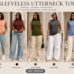 TIMELESS SLEEVELESS UTTERNECK TOP (SIZE M)