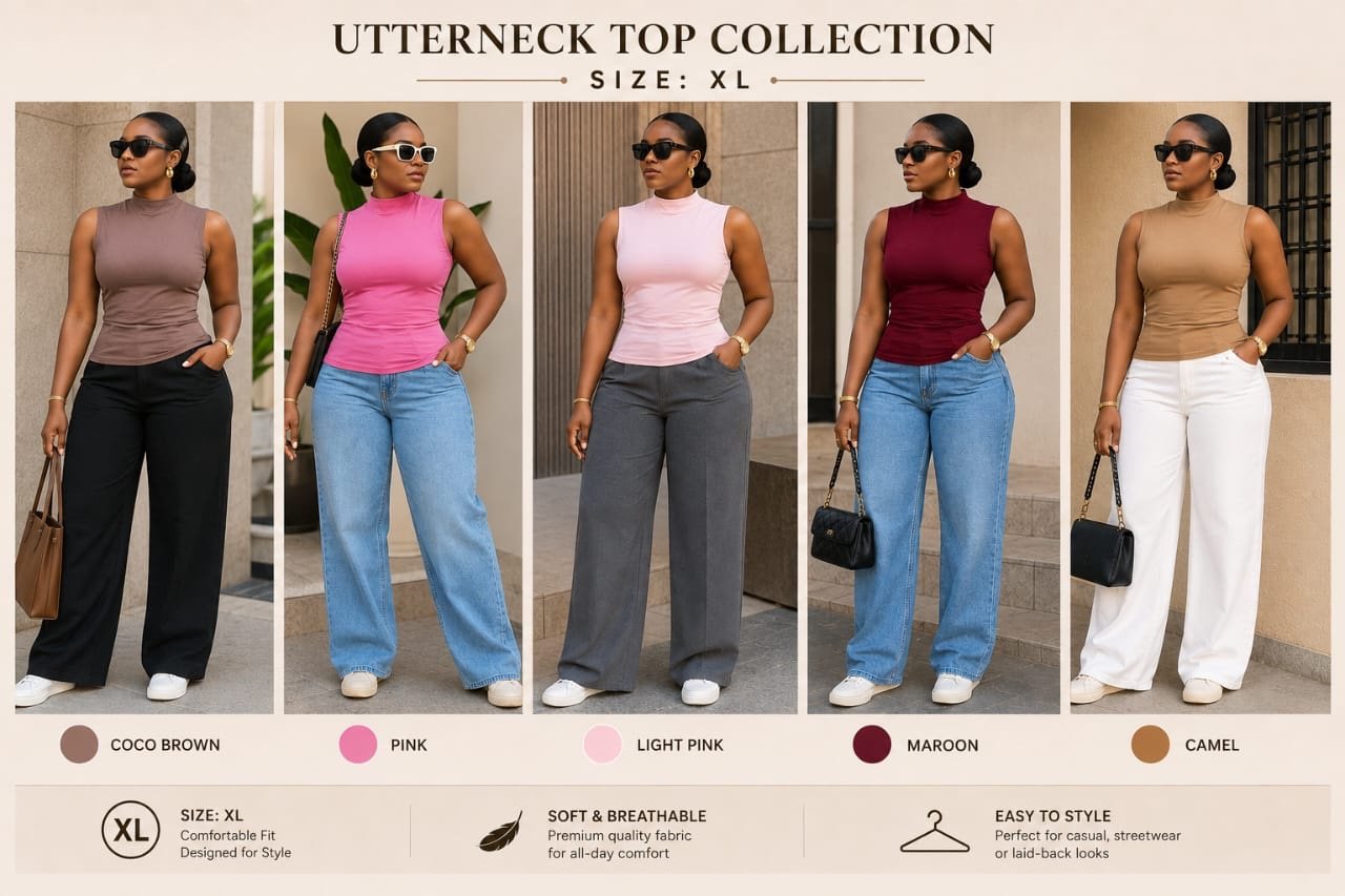 57ecb31b-37e8-400d-bdec-664a6f38827e TIMELESS SLEEVELESS UTTERNECK TOP (SIZE XL) - Image 1