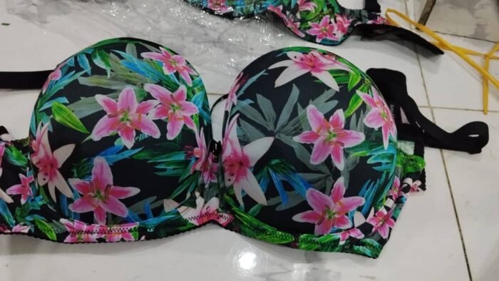 HIS.W QUALITY FLOWERY PATTERN PADDED BRA/BRASSIERE DESIGN 04 - Image 6