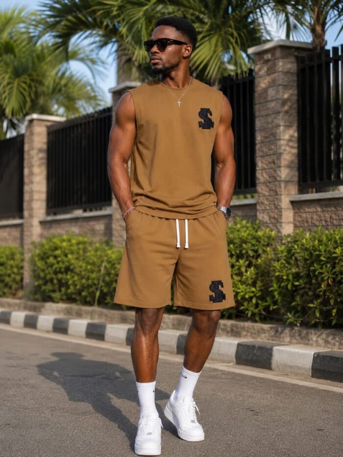 DESIGNER SLEEVELESS TOP AND SHORT SET - Image 5