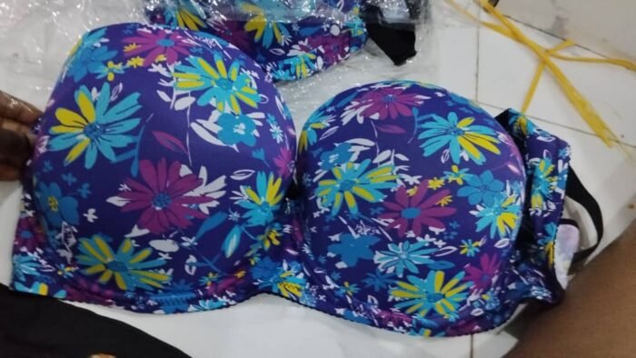 HIS.W QUALITY FLOWERY PATTERN PADDED BRA/BRASSIERE DESIGN 04 - Image 3