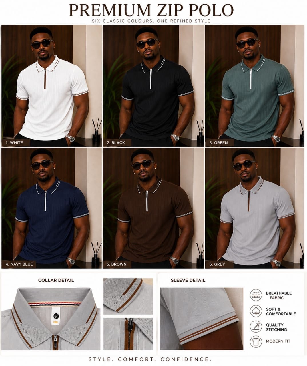 837897df-95d3-4119-96c2-daa6901e016f PREMIUM SIGNATURE ZIP POLO - Image 1