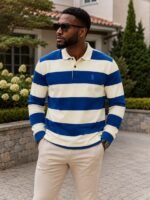 CLASSIC STRIPPED LONG SLEEVE POLO - Image 3