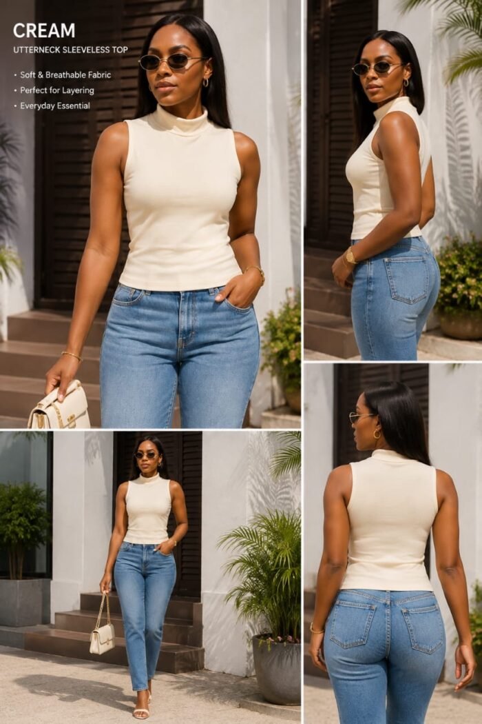 TIMELESS SLEEVELESS UTTERNECK TOP (SIZE S) - Image 9