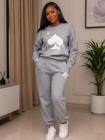 QUALITY LUXE EASYFIT UNISEX SET (JOGGERS AND SWEATSHIRT) SIZE M
