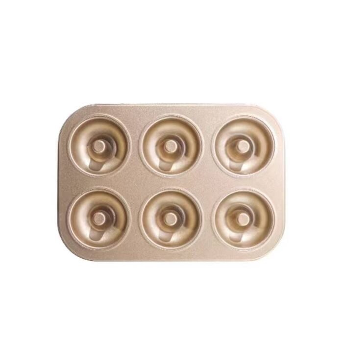 6 HOLES ROUND RING SHAPE ALUMINUM NONSTICK MUFFIN/CAKE PAN - Image 2