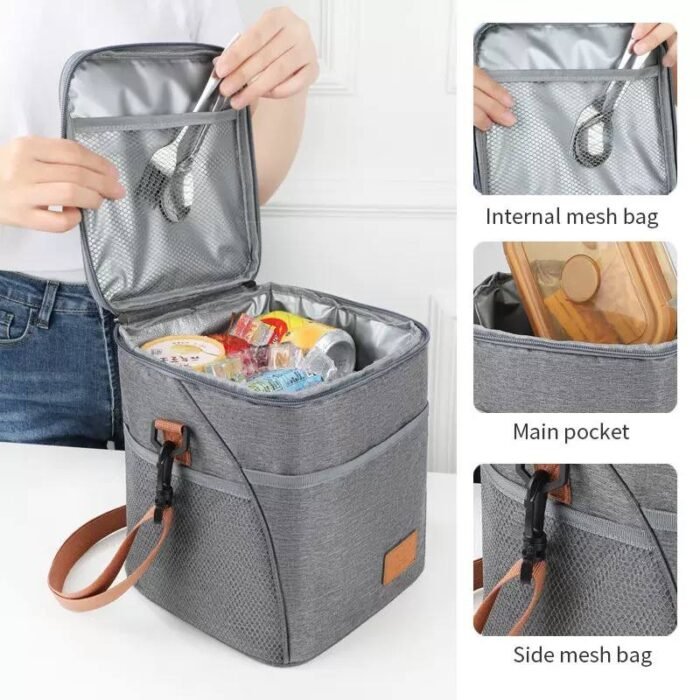 LONG SHAPE BIG SIZE COMPARTMENT INSULATED LUNCH BOX DESIGN 8(BTS) - Image 5