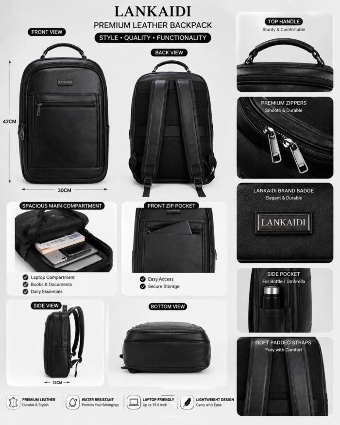 QUALITY WATER PROOF LEATHER SCHOOL BAG/BACKPACK/LAPTOP BAG DESIGN 1Suitable for Secondary school,Laptop bag,Travel backpack - Image 2