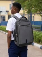 WATER PROOF OXFORD POLYESTER MATERIAL SCHOOL BAG/LAPTOP BAG/TRAVEL BACKPACK WITH CHARGER CONNECTION DEVICE DESIGN 3 - Image 2