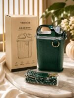 500ML QUALITY FANCY CROC SKIN LEATHER BAG WATER BOTTLE WITH STRAW DESIGN 3 - Image 4