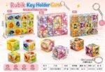 6PC 3*3*3 CUTE CHARACTER SMOOTH ROTATION RUBIK KEY HOLDER GAME FOR KIDS AND ADULT