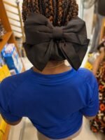 FANCY BIG BOW HAIR CLIP WITH RUBBER BONNET