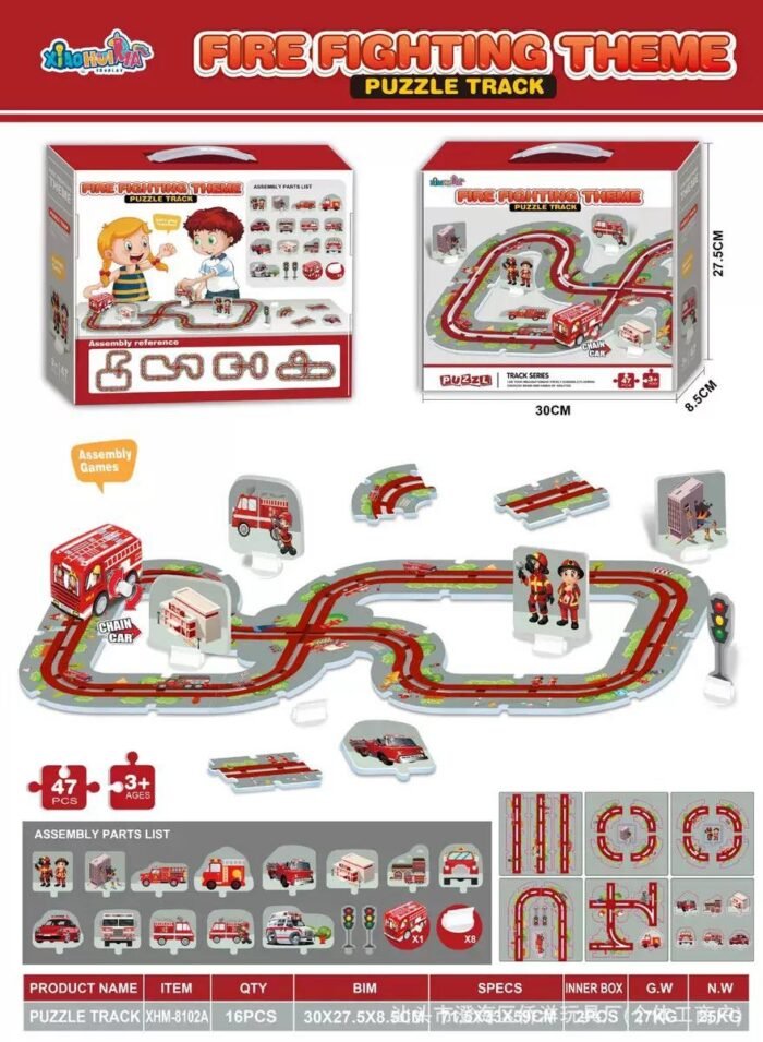 FIRE FIGHTER THEME PUZZLE GAME(Comes with 47 Puzzle mats to build the fire fighters theme and a fire fighter chain truck)From Age 3 upward - Image 2