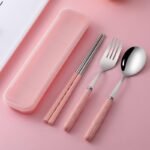 KIDS CUTLERY SPOON,FORK WITH CHOPSTICK IN A CASE DESIGN 2 - Image 3