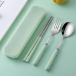 KIDS CUTLERY SPOON,FORK WITH CHOPSTICK IN A CASE DESIGN 2 - Image 4