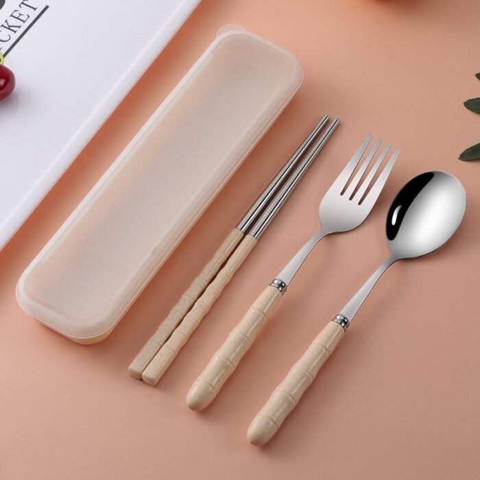 KIDS CUTLERY SPOON,FORK WITH CHOPSTICK IN A CASE DESIGN 2 - Image 5