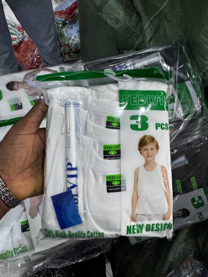 3IN1 💯 QUALITY PURE COTTON KIDS SINGLET WITH FREE PEN(BTS) - Image 2