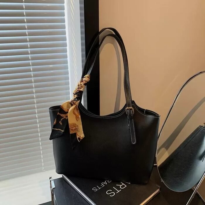 TOLUWALASE QUALITY LEATHER TOTE BAG WITH SCARF - Image 6