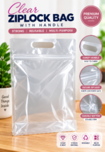 (CODE H) 12PC VERTICAL REUSABLE FLAT BOTTOM  GUSSET ZIPLOCK STORAGE/PACKAGING BAG - Image 2
