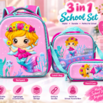 3IN1 CUTE 3D CARTON CHARACTER SCHOOL BAG,LUNCH BAG,PENCIL CASE(Perfect for Nursery to lower primary class)