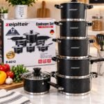 Z6612 12PC ZEIPLTIER STAINLESS STEEL COOKWARE POT SET SIZE 16,16,18,20,24CM&24CM(Frypan like)