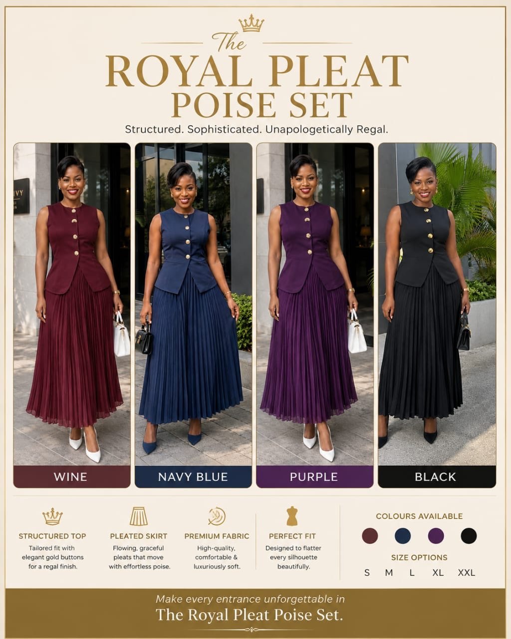 5a15c1c7-584c-4900-9bb2-fe447d5770ea THE ROYAL PLEAT SKIRT POISE SET (pick 1 size bigger) - Image 1